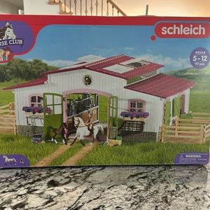 Schleich Horse Club barn set. OPENED ONCE. never played with. Original package
